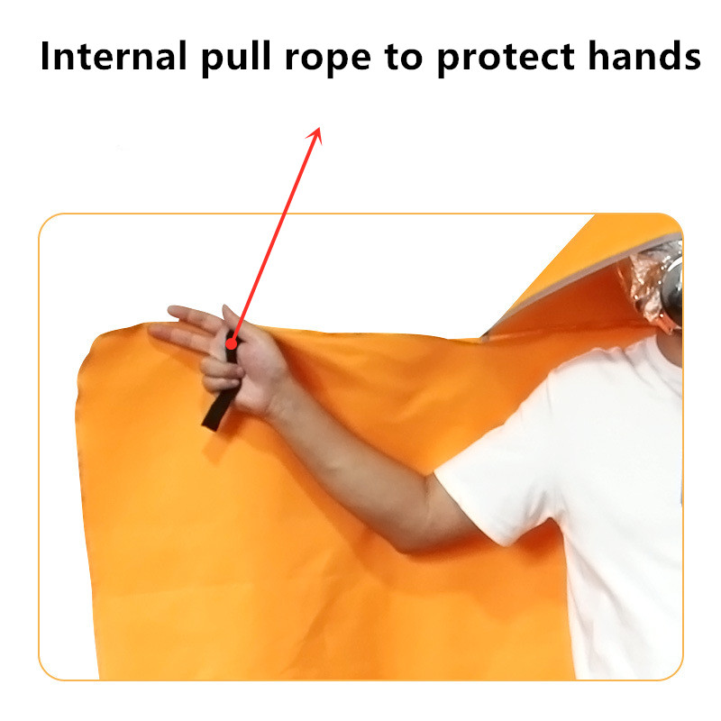 1.6*1.2M Fire Cloak ไฟเบอร์กลาส + ซิลิโคนสารหน่วงไฟผ้าห่มฉุกเฉิน Escape Survival เสื้อผ้า Secruity Protection