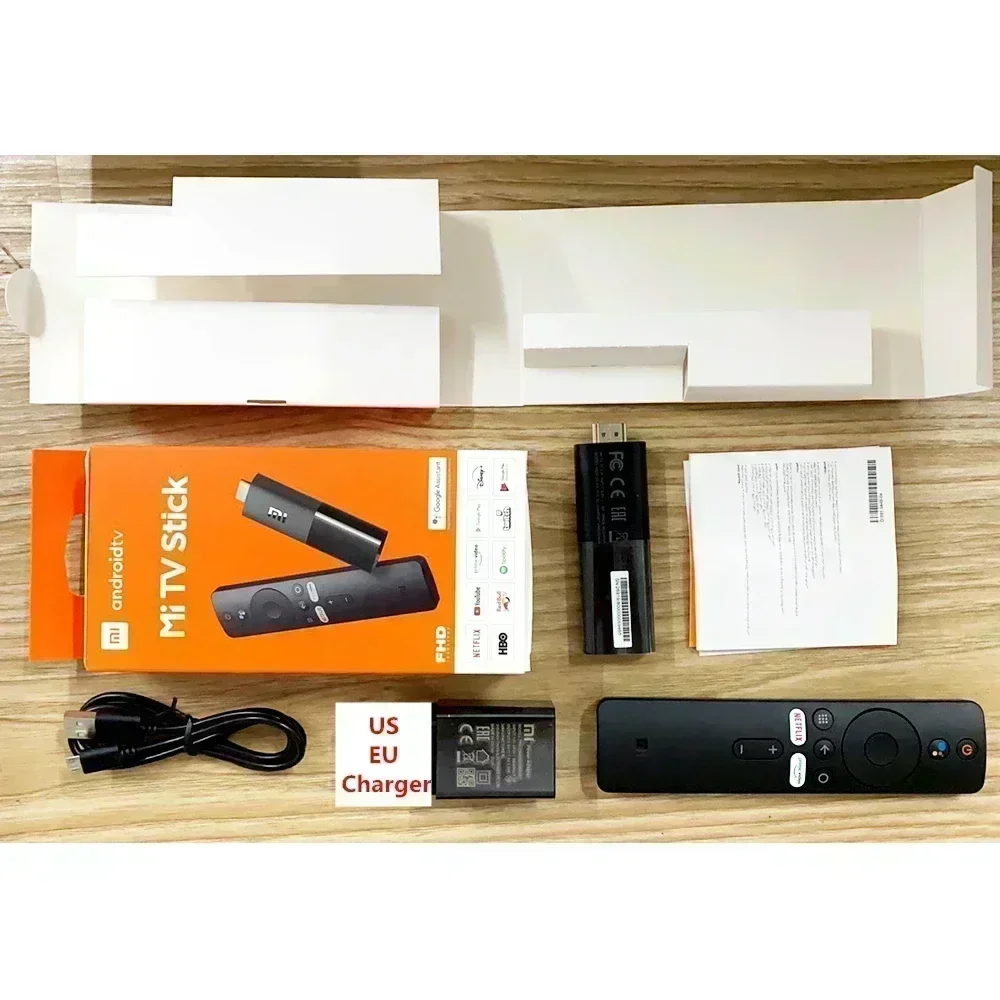 Versão global xiaomi mi tv vara android tv 9.0 hdr 1080p 1gb ram 8gb rom portátil mini tv dongle wifi google assistente