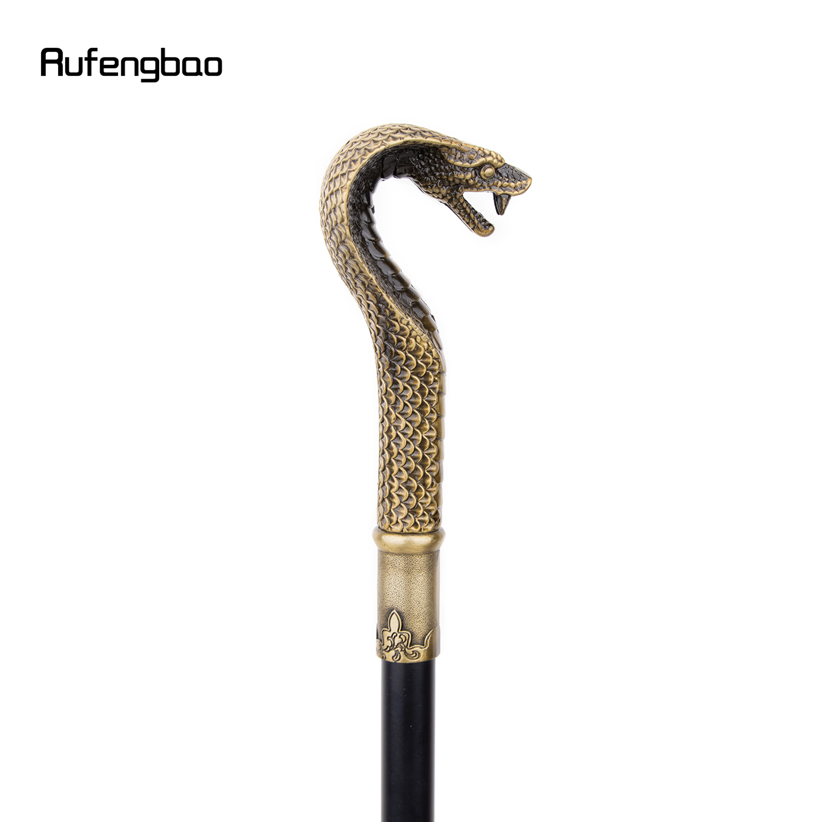 Luxus-Gehstock mit Schlangengriff aus Bronze und versteckter Platte, Selbstverteidigung, modische Gehstockplatte, Cosplay, Crosier-Stick, 93 cm