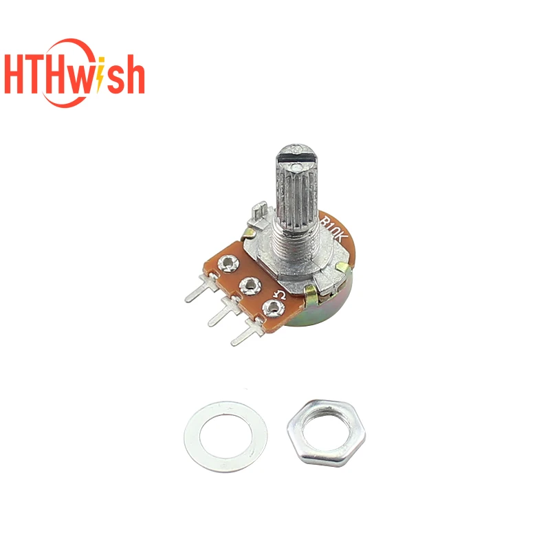 5pcs/Set WH148 Linear Potentiometer 20mm 3pin with Nuts and Washers 1K 2K 5K 10K 20K 50K 100K 250K 1M Potentiometers Kit