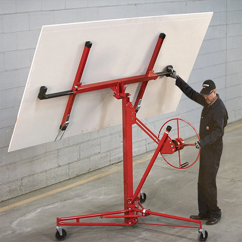 【Breeins】16FT Rolling Drywall Lifter Panel Hoist Jack Tool Heavy Tools