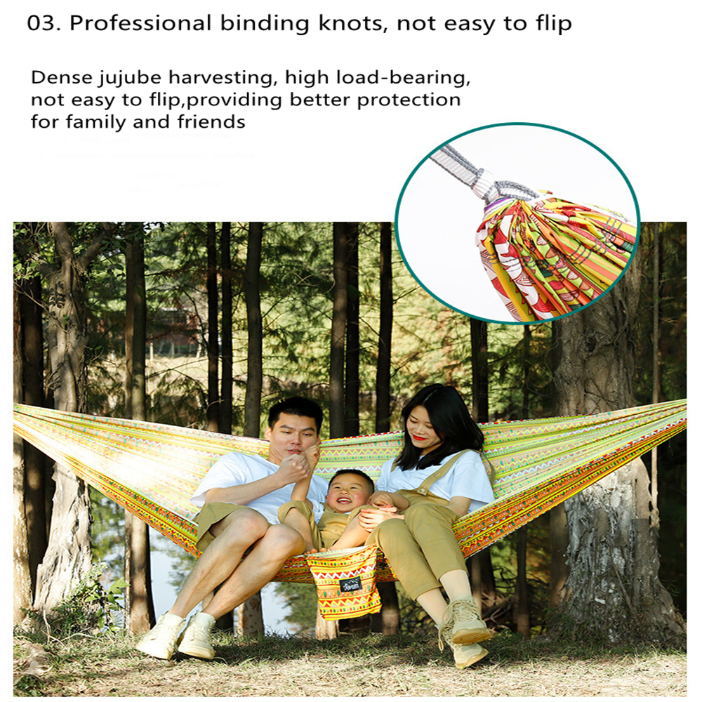Portable Outdoor Garden Hammocks Quick Open Parachute Cloth Double Travel Camping Sleeping Hanging Hammock Swing Nature Hike
