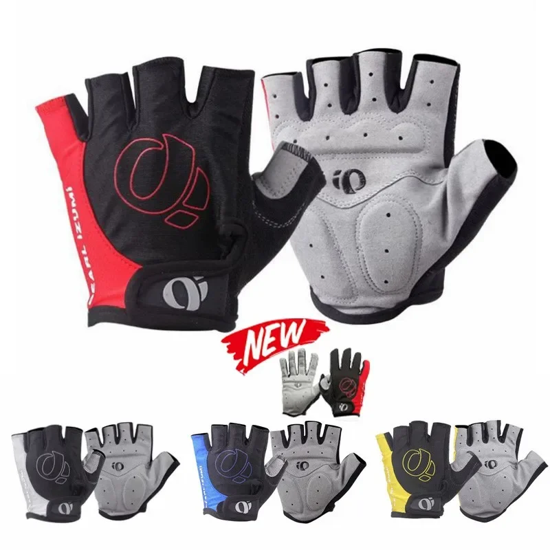 Guantes de medio dedo de Gel para bicicleta, antideslizantes, a prueba de sudor, a prueba de golpes, guardabrazos para bicicleta de montaña y carretera, guantes portátiles de medio dedo para bicicleta