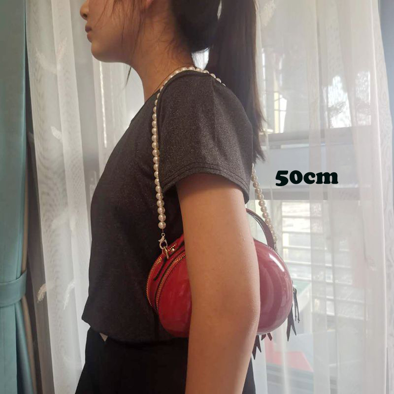 ハンドバッグとアクセサリー用の真珠ストラップ,30,50,または90cm,長いハンドル,チェーン,交換用アクセサリー