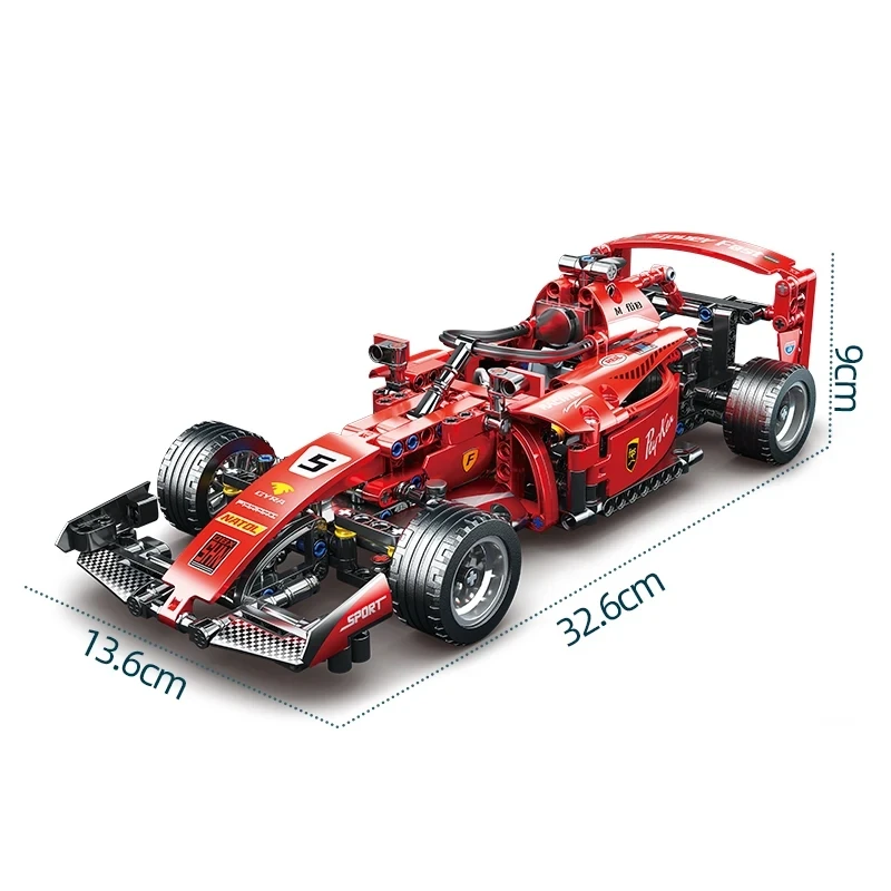 Moc técnico vermelho carro blocos de construção conjunto criativo modelo corrida kit diy montagem criativa tijolos brinquedos aniversário presente natal