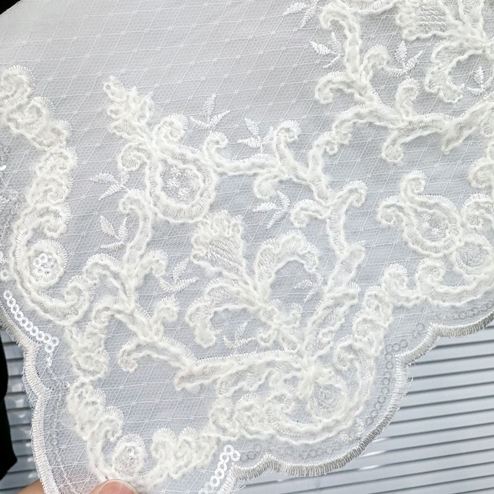 女性のレースのフロントプラケットカラー、オーガンザの刺embroidery、偽のショール、取り外し可能なシャツの襟、ファッション