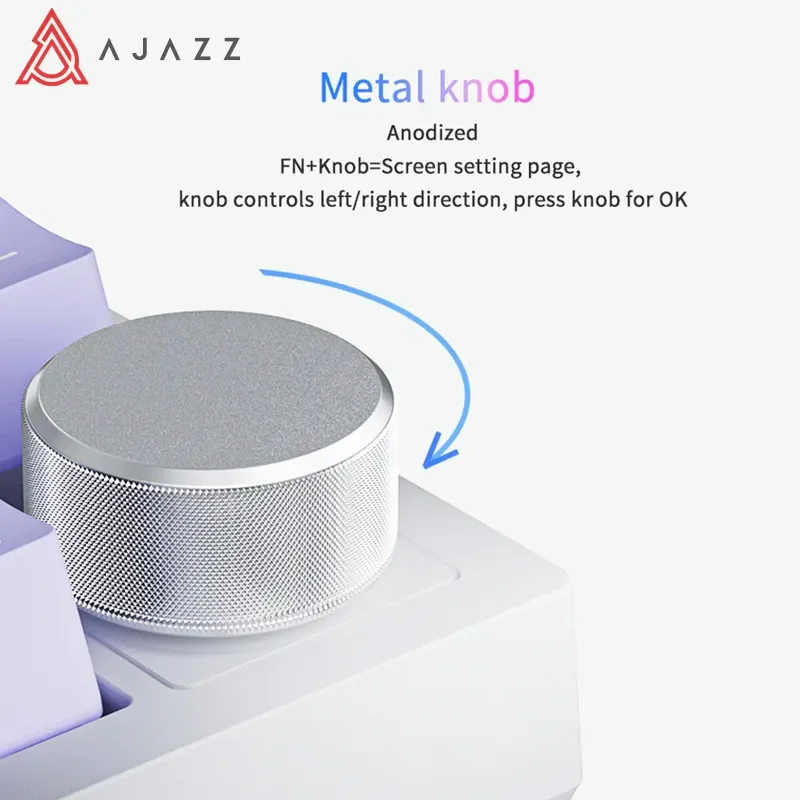 AJAZZ AK820pro Przewodowa mechaniczna klawiatura do gier 75 z kolumną z pojedynczym gniazdem klawiszy z ekranem Potrójny tryb Bezprzewodowy Bluetooth
