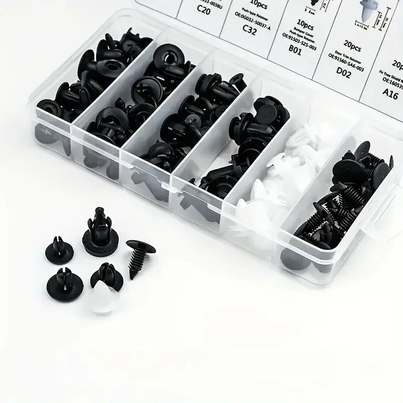 100Pcs Mixed Auto Plastic Clips Automatische Vaststelling Deur Dichterbij Pin Verwijderen Houder Klinknagel Schroeven Demontage Gereedschap Voor Verwijdering Producten