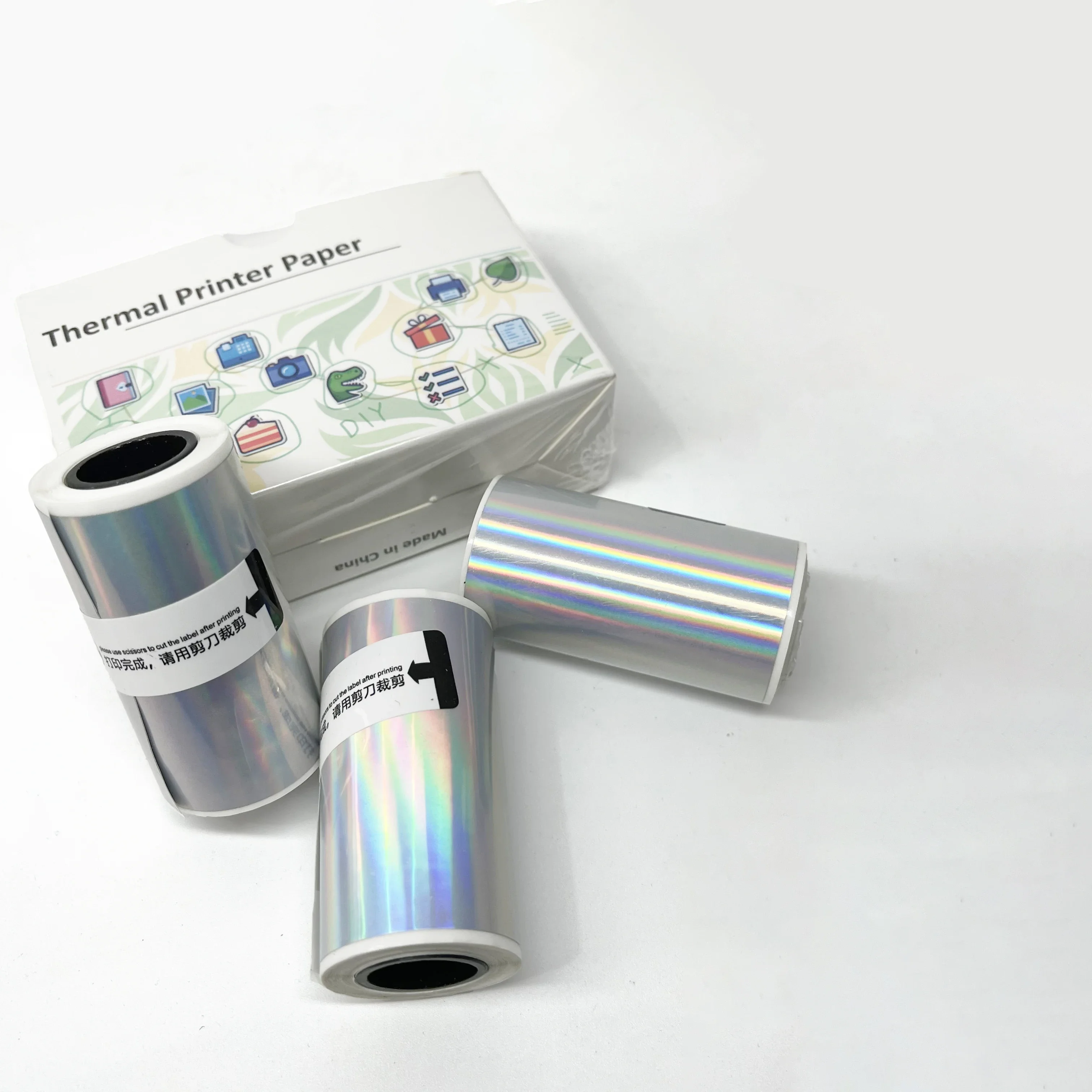 Thermal Paper Holographic Silver Sticker For Phomemo/Memoking M02/T02 Mini Printer for Journal Photo Text Notes 53mm