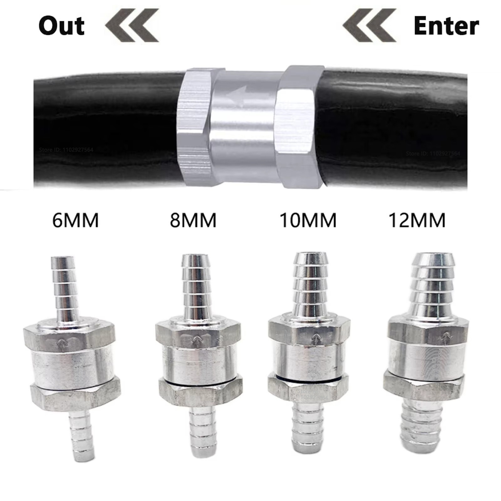 新しい燃料逆止弁 6/8/10/12 ミリメートルアルミ合金ガソリンディーゼル水燃料ライン一方向プジョールノー