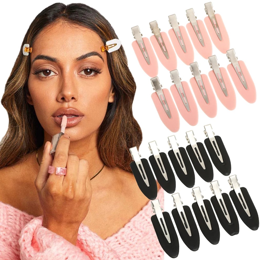 Pinzas para el pelo sin costuras para mujer y niña, pasador con flequillo lateral, accesorios de maquillaje para lavar la cara, horquillas de peinado, 10 unidades por juego