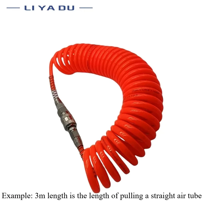 Compressor Air Tools 3M 6M 9M 12M High Pressure PU Tubing Gas Spring Pneumatic Spiral Tubing EU Quick Coupling Pipe EU/JP Type