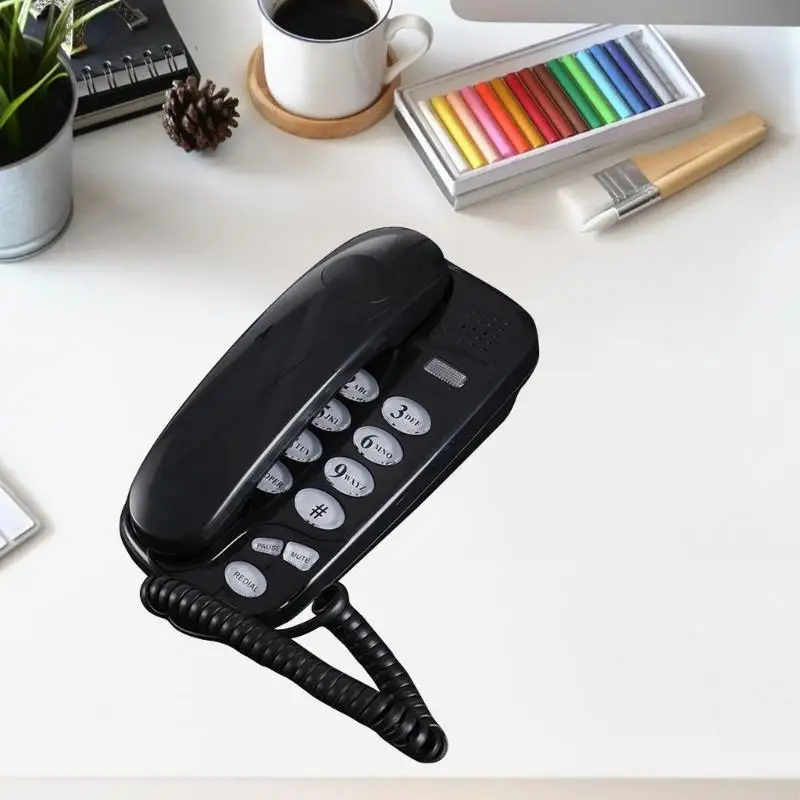 Telepon Dinding 34yc Telepon Dinding Darat Tetap dengan Panggilan Mute dan Redial
