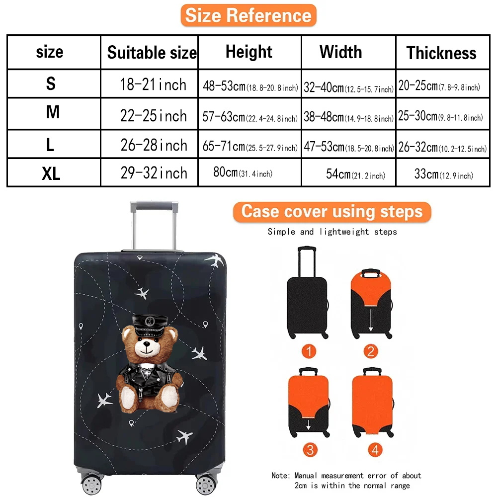 荷物カバー 18-32 インチプロテクター旅行荷物スーツケース保護カバーストレッチダストカバープリントかわいいクマシリーズ