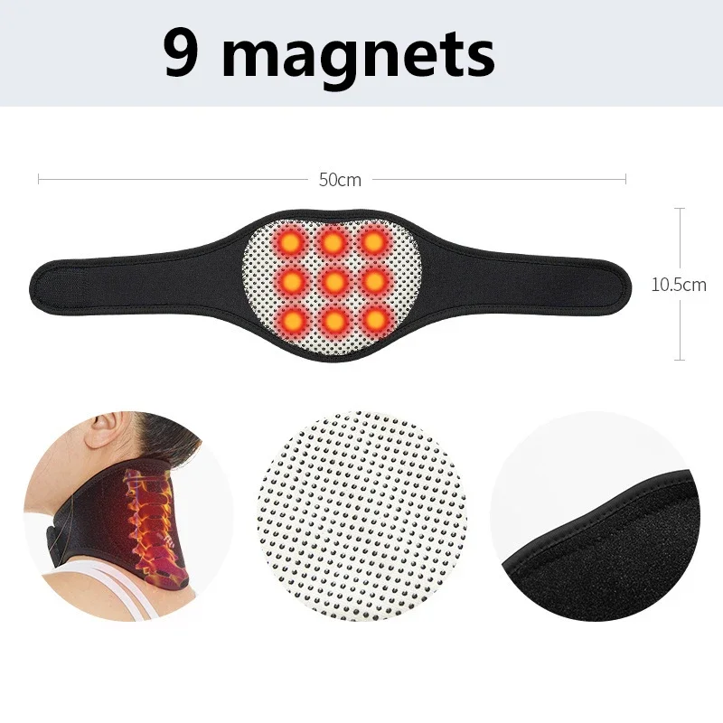 Selbsterhitzende magnetische Nackenstütze – mittelweiches tragbares Nackenkissen mit spontane Wärmetherapie zum Ausziehen, Schmerzen