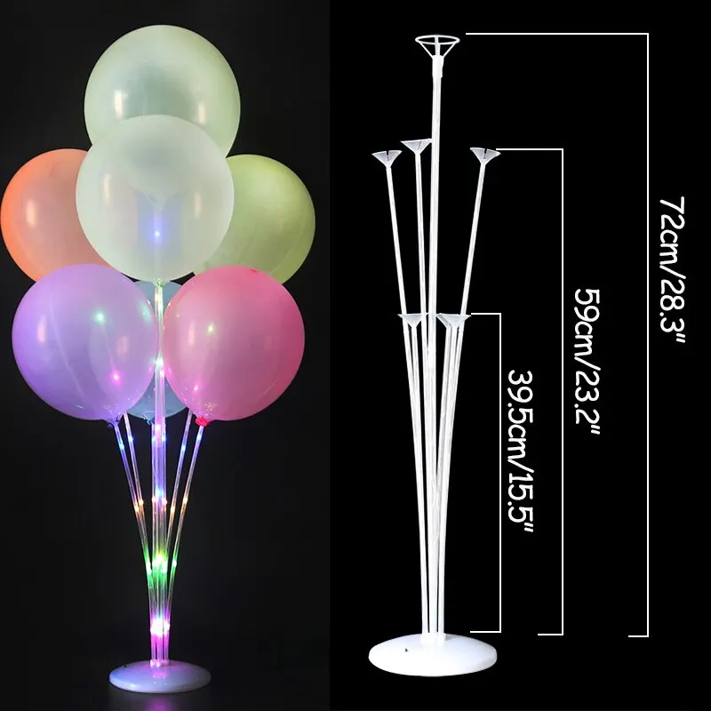 LED 라이트 풍선 스탠드 글로우 LED 풍선 기둥, 베이비 샤워, 생일 파티 장식, 웨딩 풍선 스탠드 액세서리