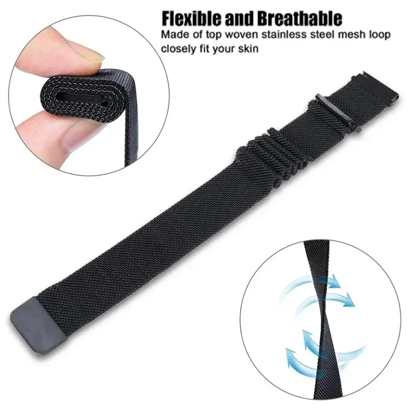 22mm 20mm Milanese Loop Strap For Samsung Galaxy Watch Band 7 6 5 4 44mm 40mm 6 Classic Bracelet Amazfit Huawei Gt Watchbands