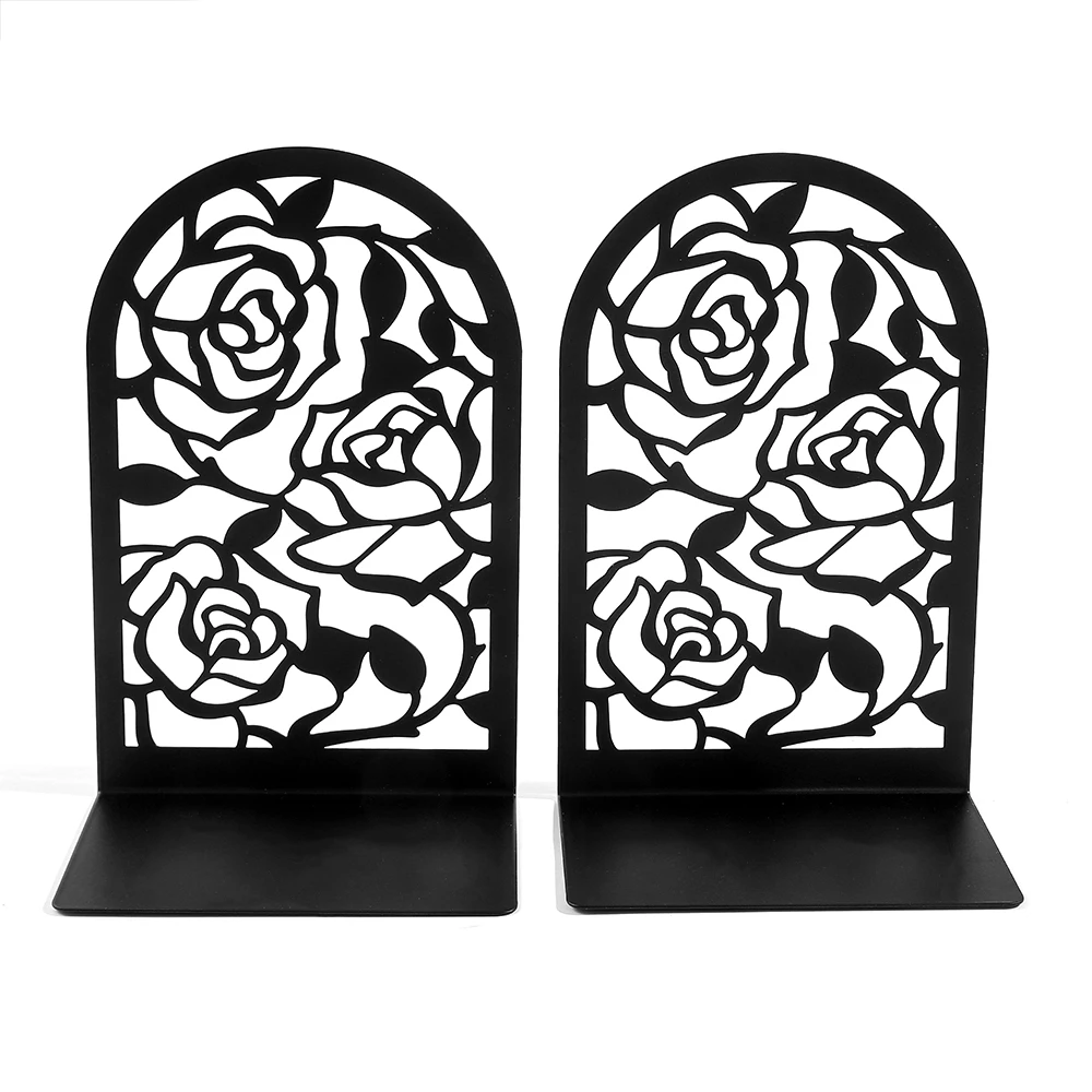 2 Stück Rosen-Buchstützen für Buchliebhaber, Buchstütze für schwere Bücher, Zuhause, Bücherregal, Halter, Büro, Desktop, Geschenk für Frauen und Männer