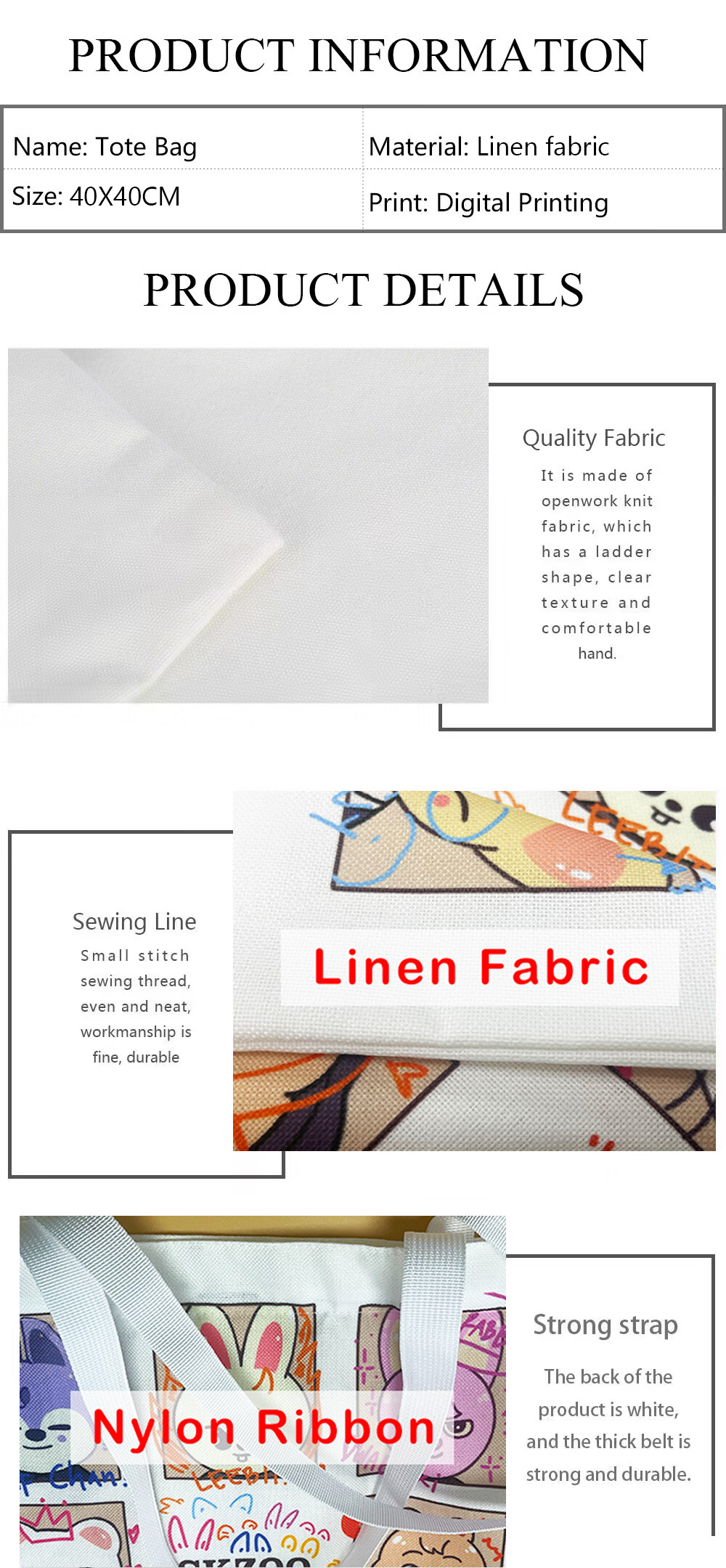 Bolsa tote com padrão floral de gato, bolsa de ombro escolar de lona estética, sacola de compras leve