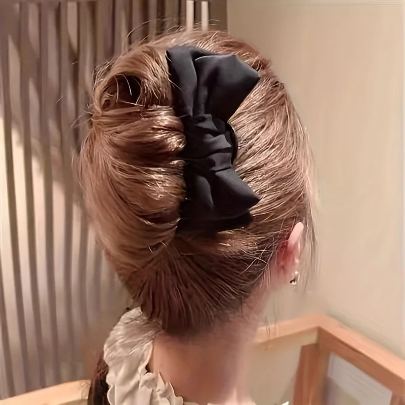 1pc 패션 여성의 활 U 자형 헤어 클립 소녀에 적합 일일 착용 액세서리 우아한 블랙 부티크 머리핀 헤어 액세서리