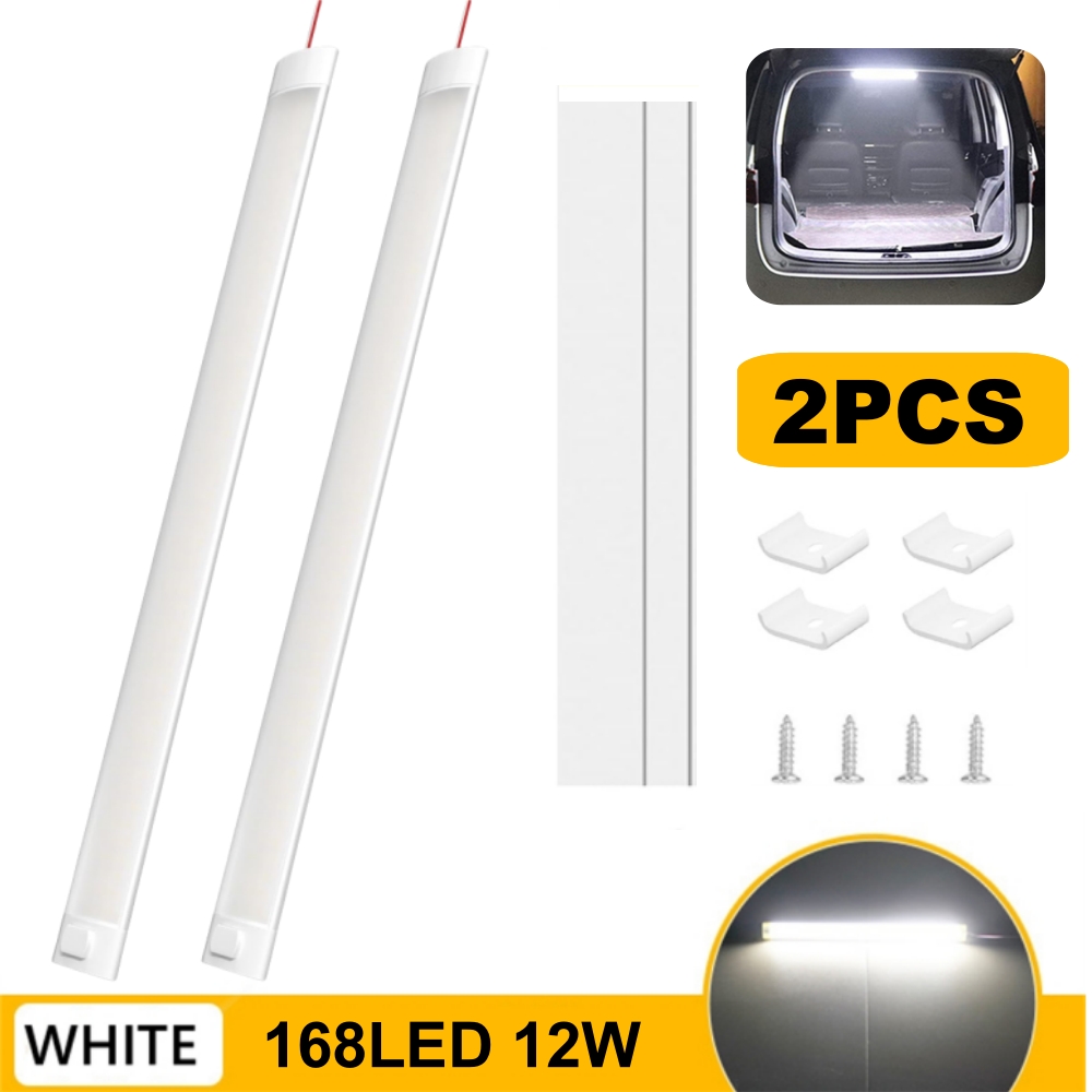 2 uds 168LED RV luces de techo para maletero 12v/24v Camper caravana lámparas de lectura interiores barra de luz Camping luz LED para caravana