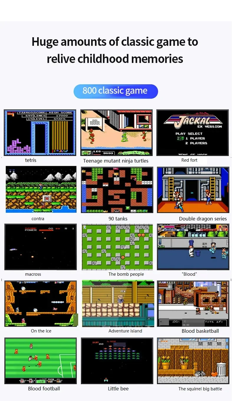 Mini console portatile classica 400 in uno per bambini e studenti, console di gioco portatile macaron nostalgica