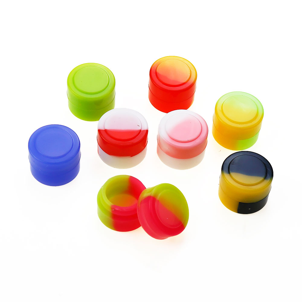 Silicone World 2/3/5/7/25ML Portable Silicone Container Smoke Oil Box Wax Jars Silicone Jar Cosmetic Pill Box Storage Dispenser