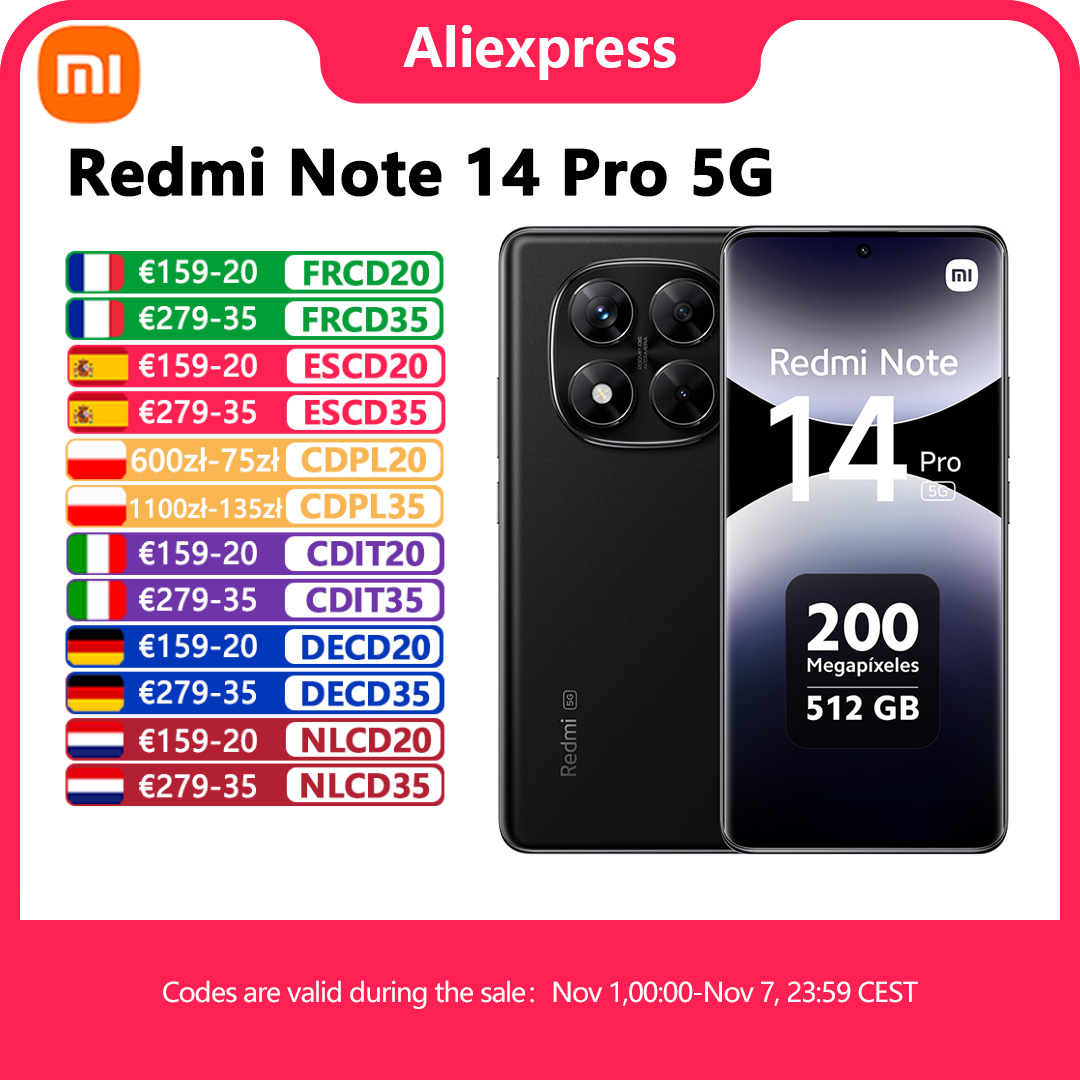 Xiaomi Redmi Note 14 Pro 5G，NFC，Smartphone，MediaTek Dimensity 7300-Ultra，6.67" 1.5K AMOLED display,120Hz，200MP Camera，5110mAh，Charger Not Included
