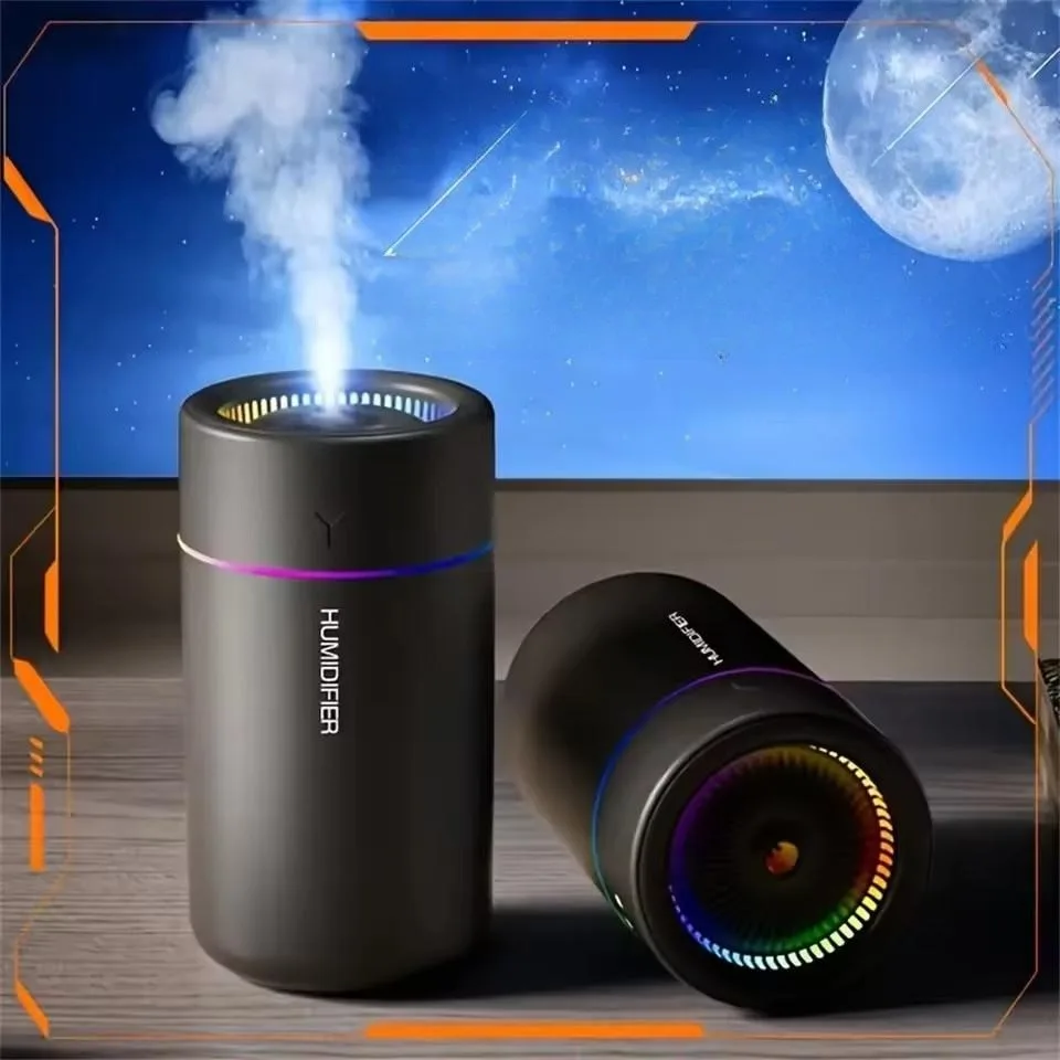 Humidificador de aire de 280ML, gran volumen de niebla, luz de ambiente colorida, difusor de Aroma silencioso, aceites esenciales, aromaterapia para el hogar y el coche