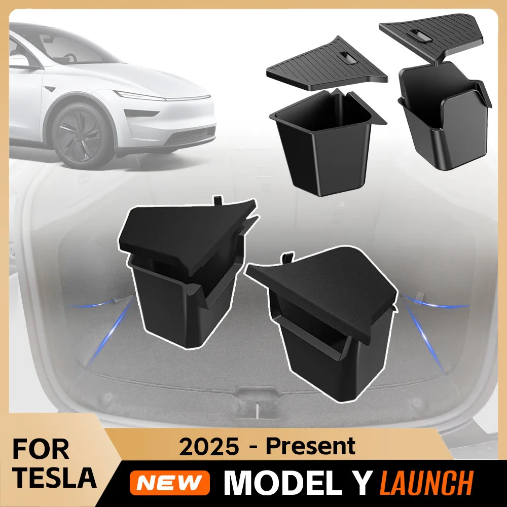 Organizer do bagażnika tylnego Tesla Model Y Juniper 2025, boczny schowek, pojemnik z TPE, mata flokowana, przegroda, akcesoria