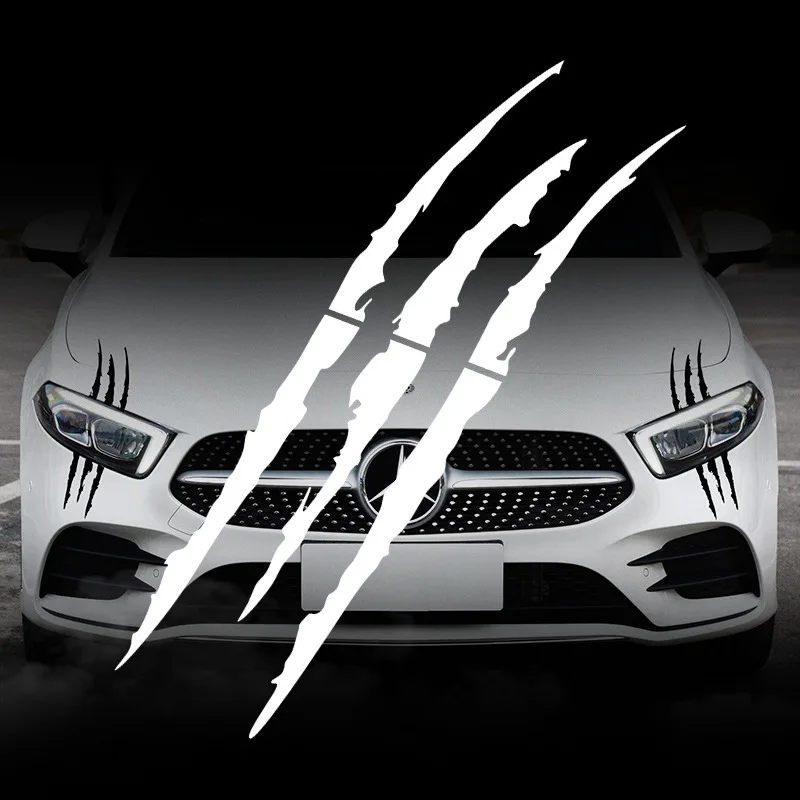 Ghost Claw สติ๊กเกอร์รถรถ Hood สติกเกอร์ไวนิลการปรับเปลี่ยนความคิดสร้างสรรค์สติกเกอร์สะท้อนแสง DEVIL PAW รอยขีดข่วนตกแต่งรถ