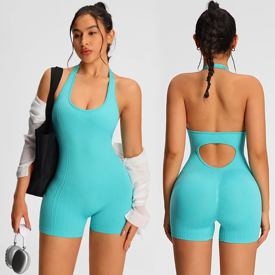 Sommer Strampler Sportswear Frau Gym Combi-hosen Frauen Overalls Sport Yoga Kleidung Weibliche Fitness Overalls Shorts Body