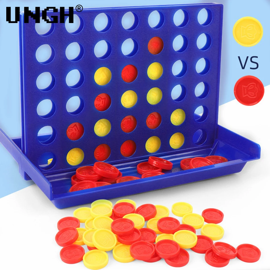 UNGH Four In A Row Bingo Chess Connect Klassisches Familienbrettspiel, lustiges Lernspielzeug für Kinder, Unterhaltungsspiel