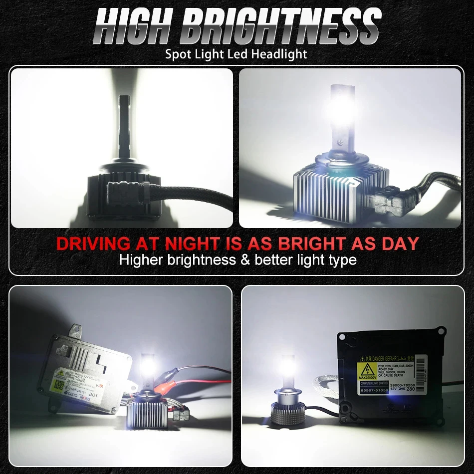 D1S D3S Faro LED Canbus 1000W 1500000 LM D4S D2S D8S bombillas automáticas de dos caras D1R D2R D3R D4R lámpara de coche xenón HID 6000K 12V 24V