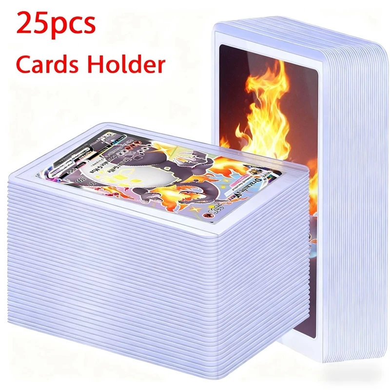 25 uds fundas para tarjetas tarjetas de juego PVC juguete de plástico duro para protectores almacenamiento comercial regalo 3x4 pulgadas