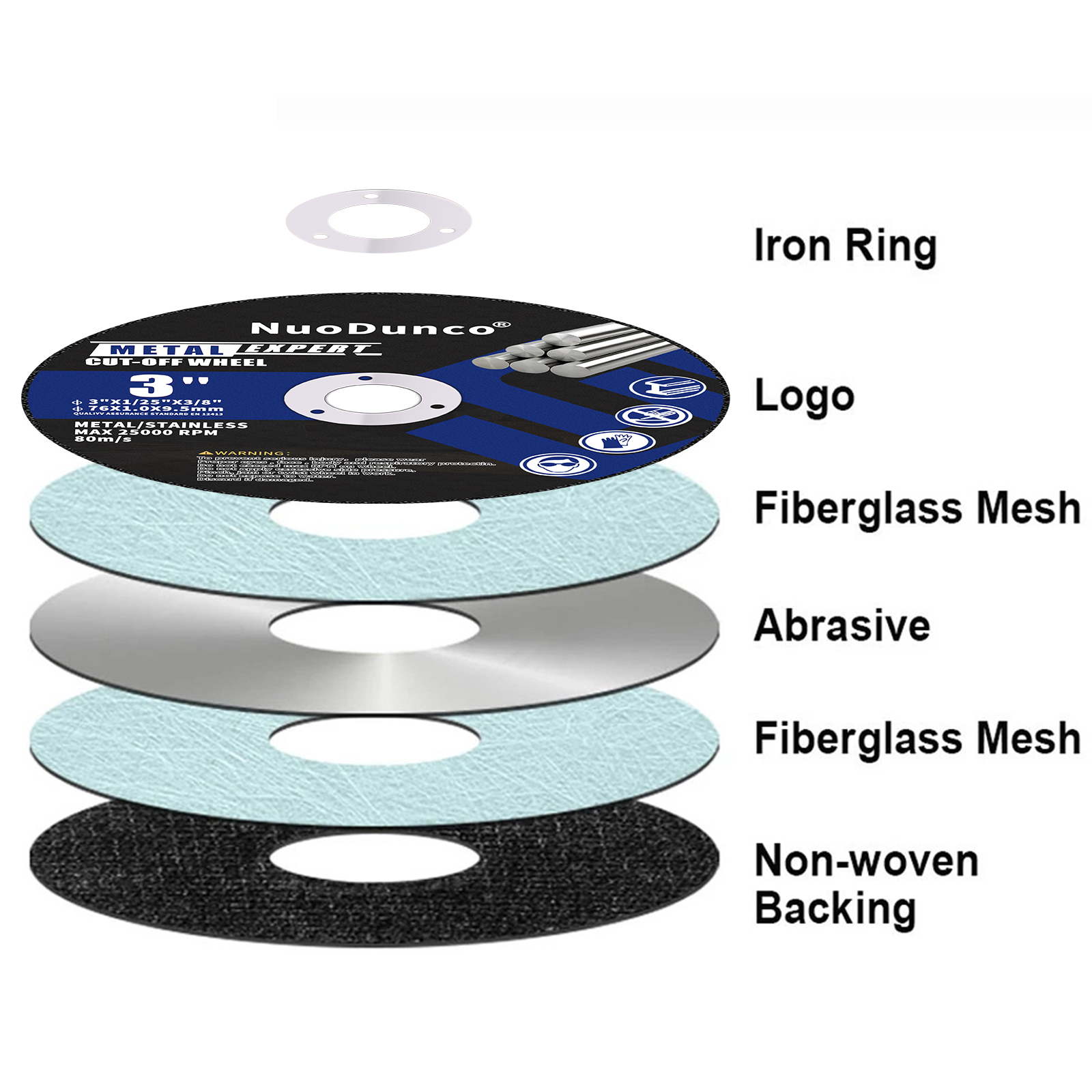 3 Polegada disco de corte de metal multicamadas 75mm resina rebolo disco para aço inoxidável ferro ângulo moedor corte serra circular