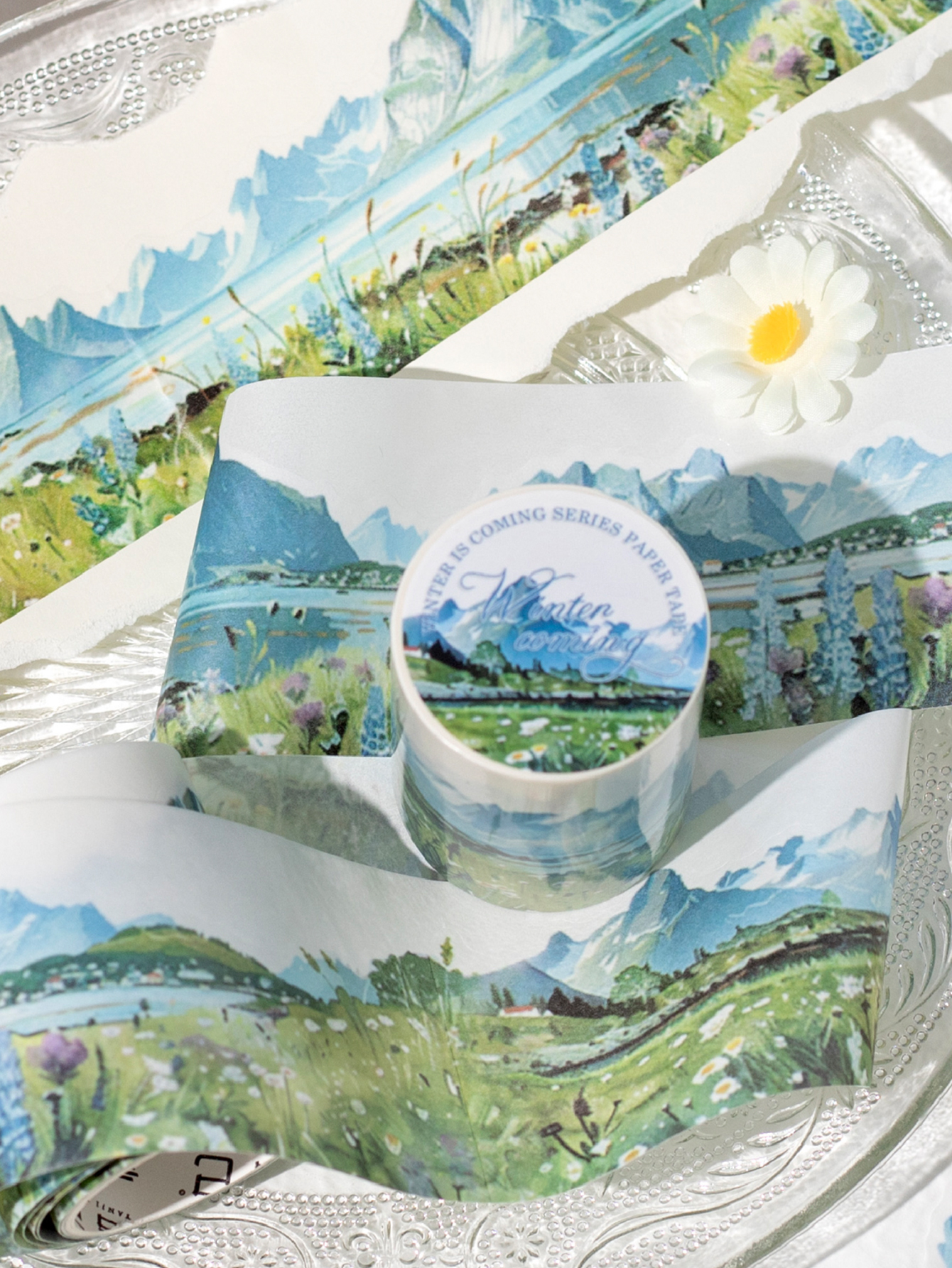 마스킹 테이프 6 스타일 사계절 조경 필름 커팅 테이프 핸드북 DIY 스크랩북 및 일기 장식 필름 커팅 테이프