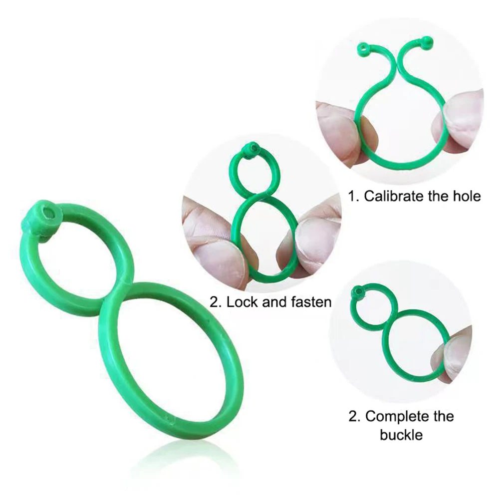 50/100PCS พืชสวน 8 รูป-แปดหัวเข็มขัดโรงงานพลาสติกผูกคงที่สาย Tie Multi-Functional FIXED CLAMP รอกแหวน