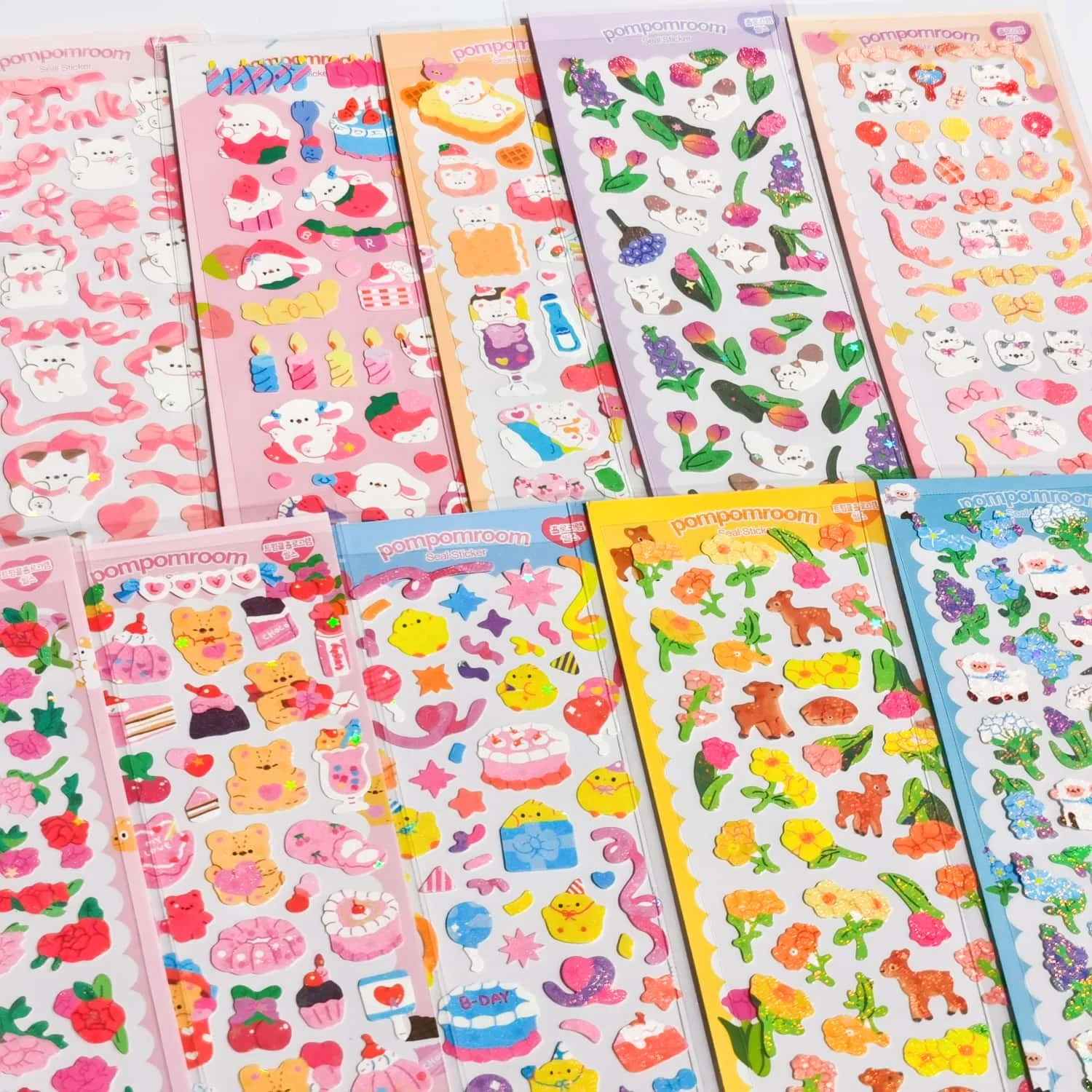 10 ~ 11 pièces belle mignon coréen Toploader décoration joint autocollants 3D holographique conception Kawaii Kpop porte-carte journal déco