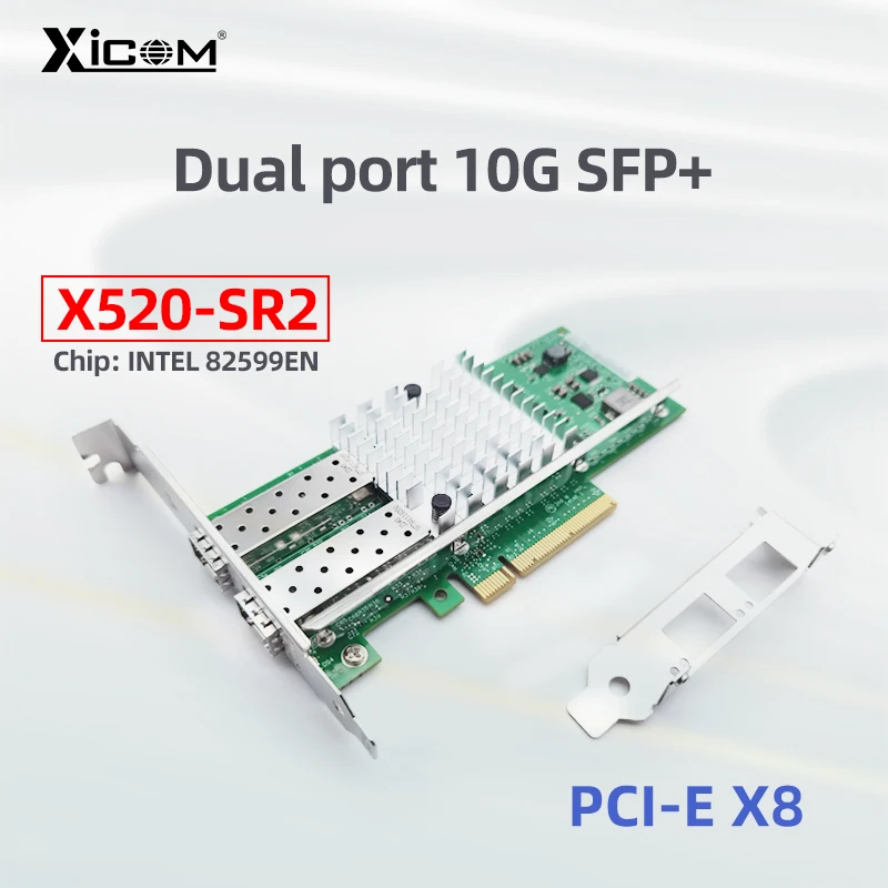 10-гигабитная сетевая карта Ethernet Pci Express x8 X520-SR1/SR2 Single/Dual SFP + сетевой адаптер порта E10G41BTDA Intel Chip 82599