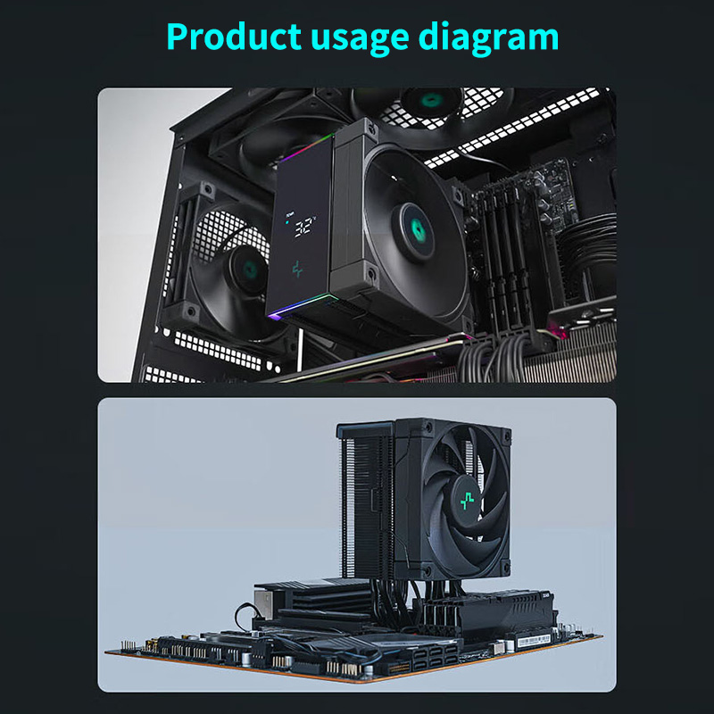 DeepCool AK500S CPU Cooler ดิจิตอลจอแสดงผล 5 ท่อความร้อน TDP 240W หม้อน้ํา 120 มม.FDB เงียบ CPU Air-Cooler ฮีทซิงค์