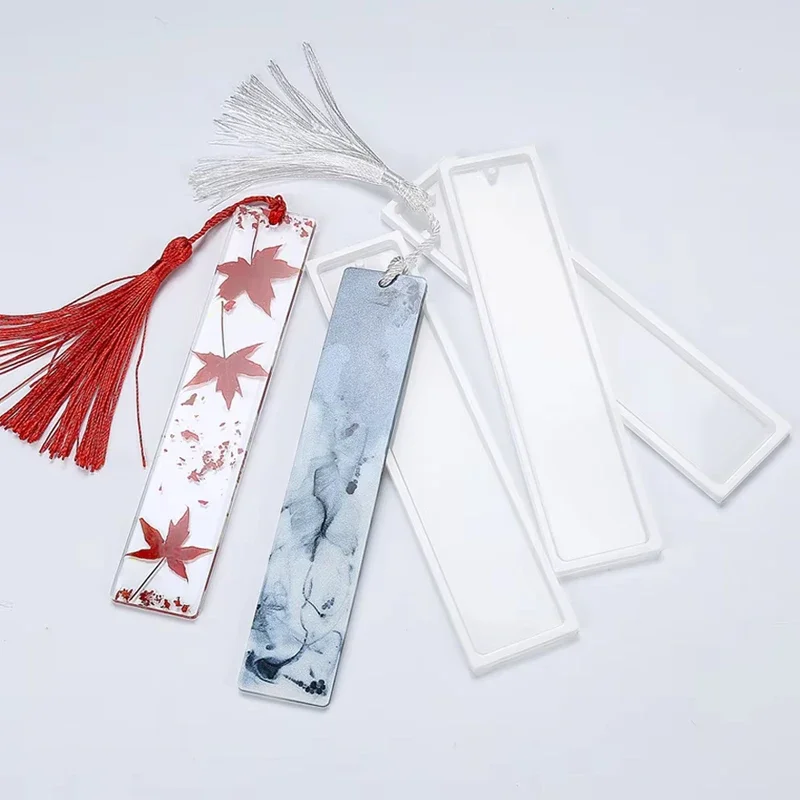 Molde retangular de resina para marcadores de silicone, faça você mesmo, molde para fazer joias de resina epóxi, artesanato diy, molde transparente de silicone