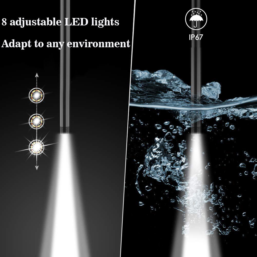 Industrial Endoscope HD Camera 4.3 Screen 200W Single Dual Lens With LED Light Car Inspection Borescope  Waterproof Sewer Camera