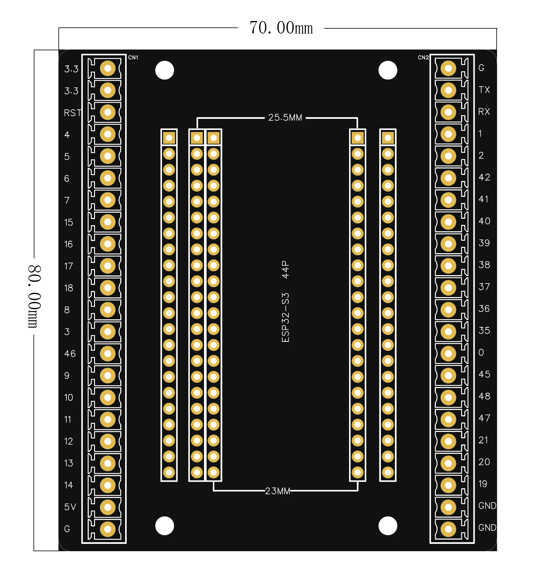 Placa de desarrollo ESP32 S3 con Kit adaptador de expansión 2,4G Wifi BT módulo MCU ESP32-S3WROOM1 N16R8 44Pin tipo C ESP32-S3