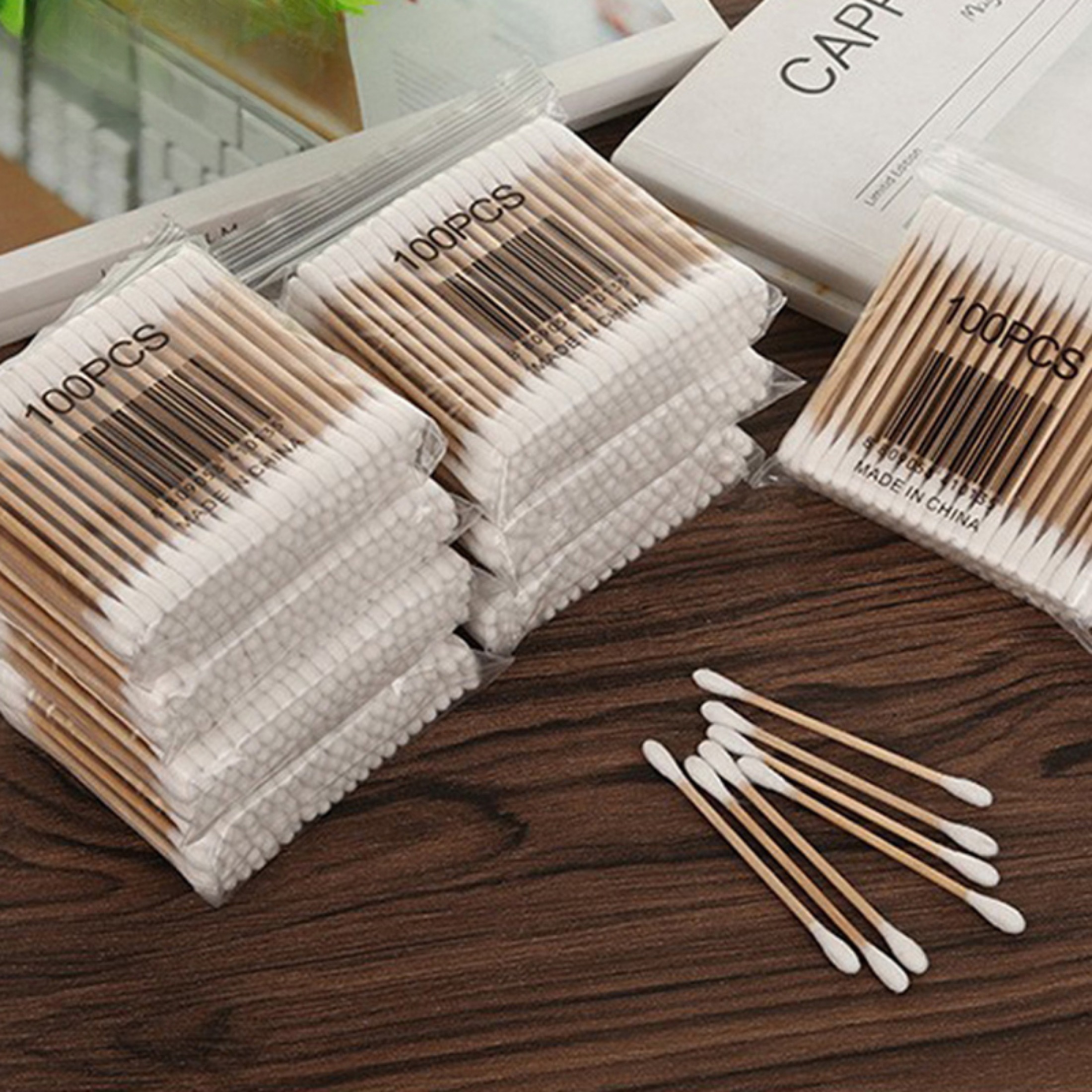 Wholesale 500pcs Makeup Cotton Swabs Double Buds Micro Wood Brushes for Eyelash Extension Glue Removing Lash Applicators Tools