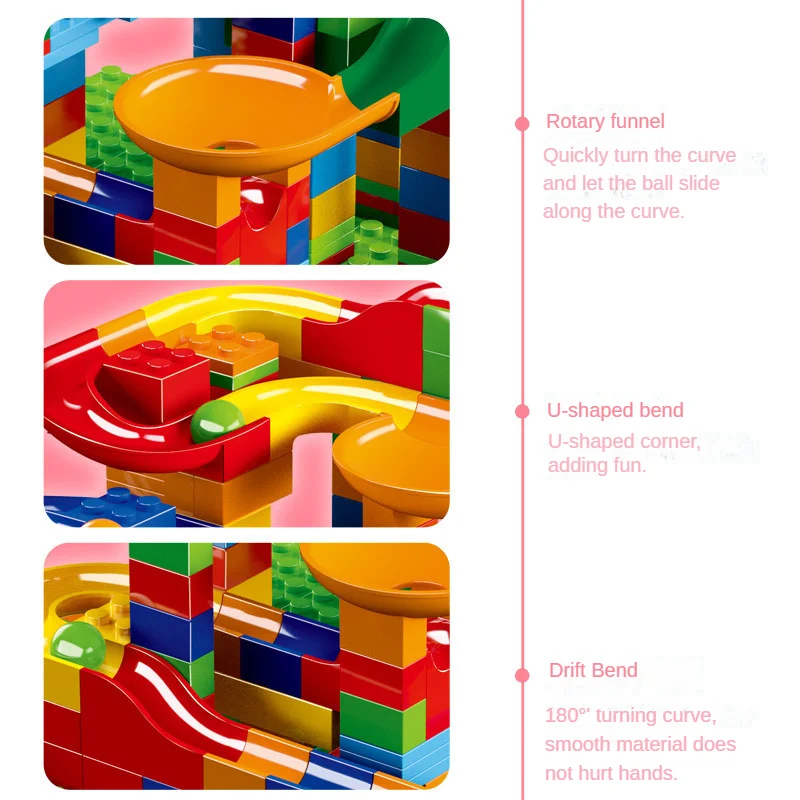 Slide versátil para crianças micro partículas diy montagem bola modelo bloco pista quebra-cabeça diversão bloco infantil brinquedos