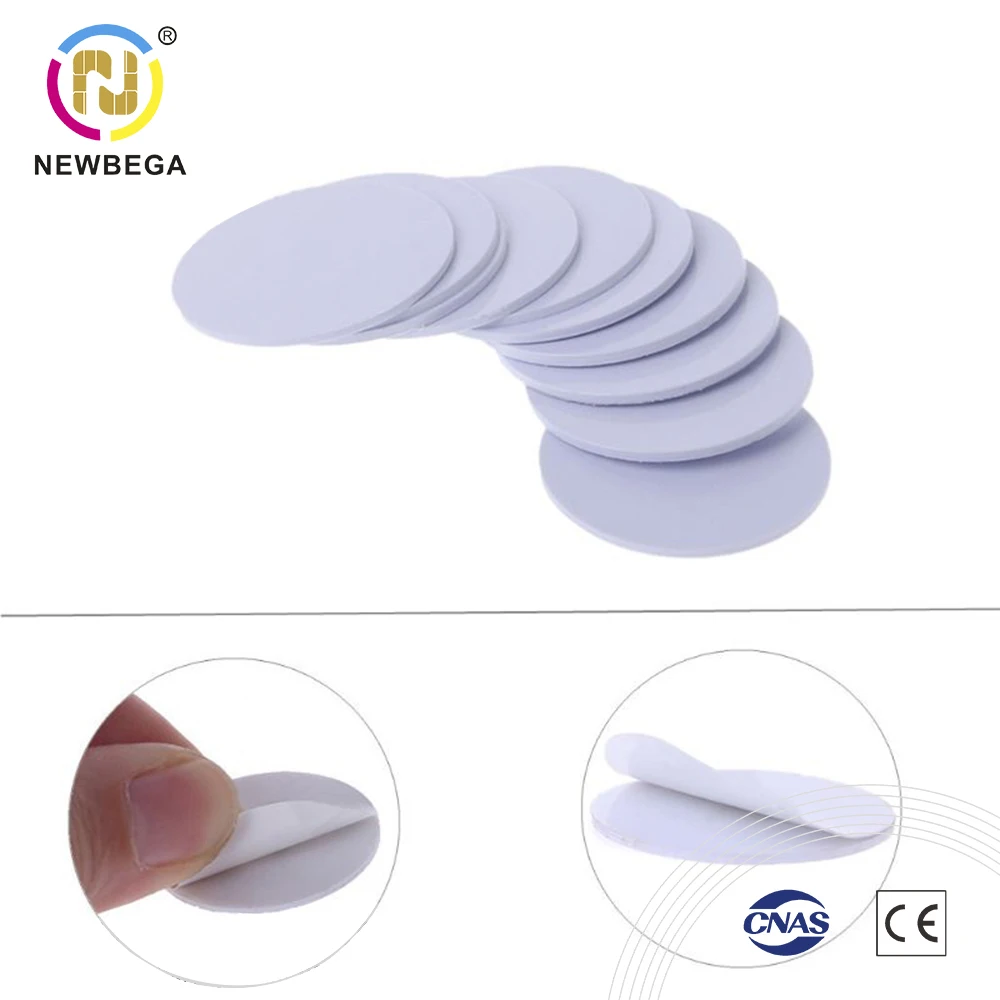 125 KHZ T5577 Münzscheibe PVC-Tags RFID wiederbeschreibbar Chip Proximity rund 3M Kleber selbstklebender Aufkleber 5/10/20 Stück