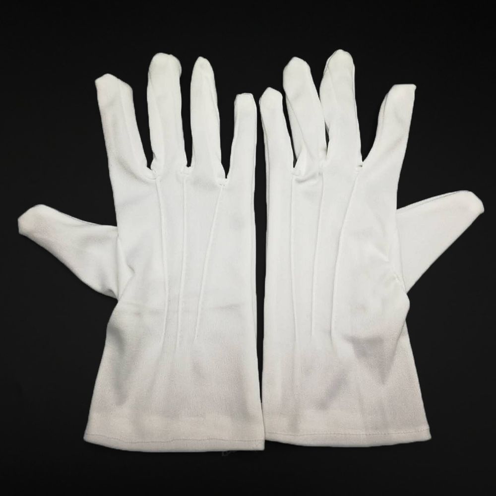 1Pair White Formal Gloves Tuxedo Honor Guard Parade Inspection Collection Serve