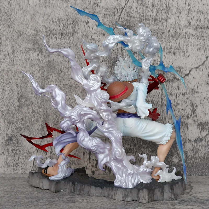 25ซม.One Piece Raidenห้าเกียร์Nica Lightning Luffy Action Figureรูปปั้นตุ๊กตาของเล่นคอลเลกชันตกแต่งของเล่นของขวัญ