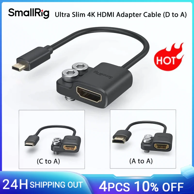 Cable adaptador SmallRig ultradelgado 4K A a A/C a A /D A A A para BMPCC 4K 6K para Sony A7SIII para Panasonic 3019/3020/3021